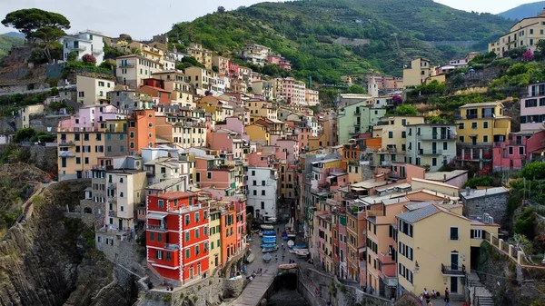 Drone Foto Riomaggiore Cinque Terre Italië Europa — Stockfoto