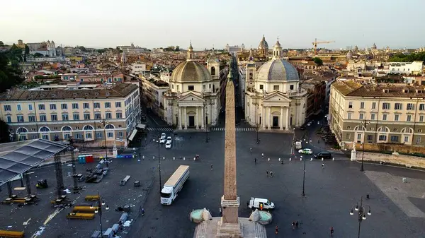 Drone Foto Piazza Del Popolo Roma Italia Europa — Foto Stock