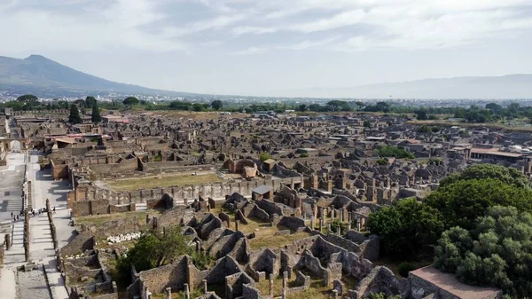 Drohnenfoto Pompeji Neapel Italien Europa — Stockfoto