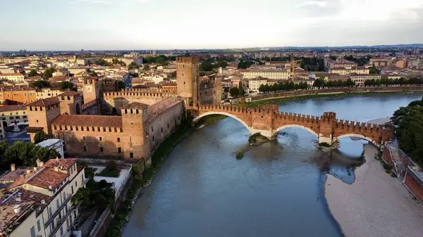 Drone Photo Castelvecchio Verona Italy Europe — Stock Photo, Image
