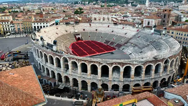Drone View Verona Arena Olaszország — Stock Fotó
