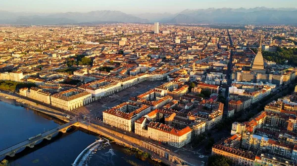 Drohnenfoto Turin Italien Europa — Stockfoto