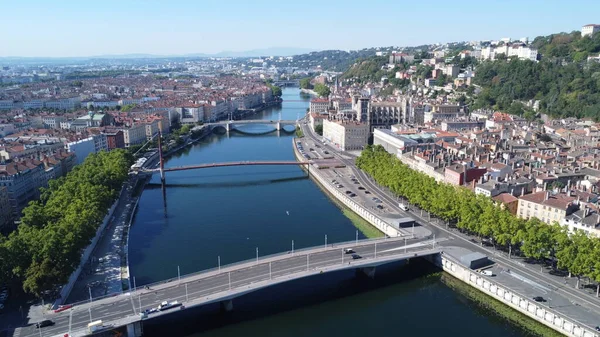 Drone Foto Lyon França Europa — Fotografia de Stock