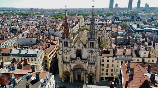 Drone Foto Saint Nizier Church Eglise Saint Nizier Lyon França — Fotografia de Stock