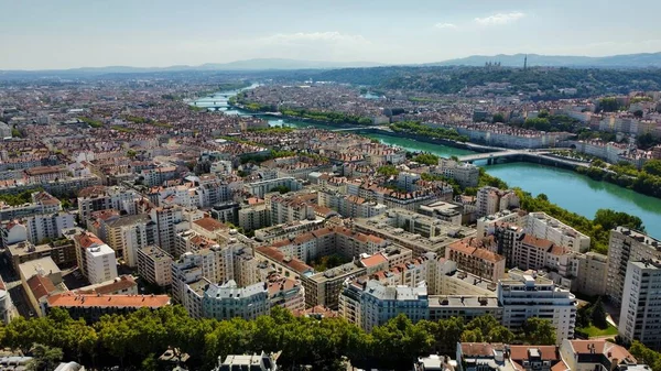 Drone Foto Lyon França Europa — Fotografia de Stock