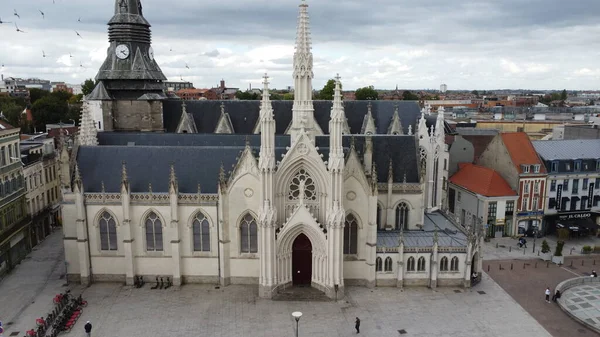 Drone Photo Saint Martin Church Eglise Saint Martin Roubaix France — Stock Photo, Image