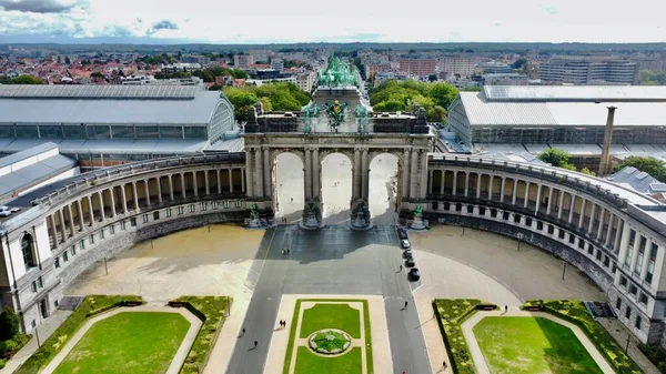 Drone Foto Cinquantenaire Park Jubelpark Brussels Belgium Europe — Foto Stock