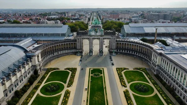 Drohnenfotos Cinquantenaire Park Jubelpark Brüssel Belgien Europa — Stockfoto