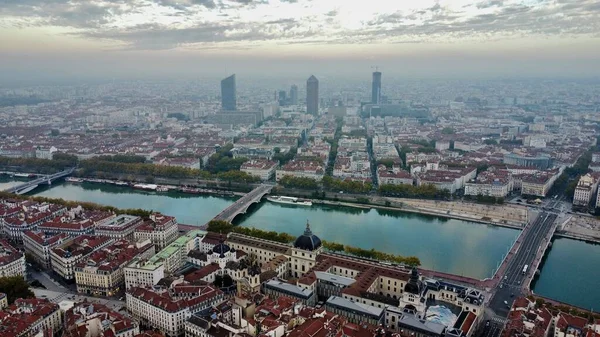 Drone Foto Lyon Francia Europa — Foto de Stock