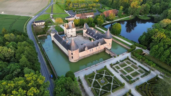 Drone Foto Castelo Chamerolles Castelo Chamerolles França Europa — Fotografia de Stock