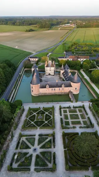 Drone Photo Chamerolles Castle Chateau Chamerolles France Europe — Stock Photo, Image