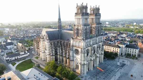 Drone Foto Cattedrale Santa Croce Cattedrale Sainte Croix Orleans Francia — Foto Stock