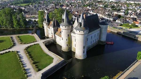 Dron Zdjęcie Zamku Sully Sur Loire France Europe — Zdjęcie stockowe