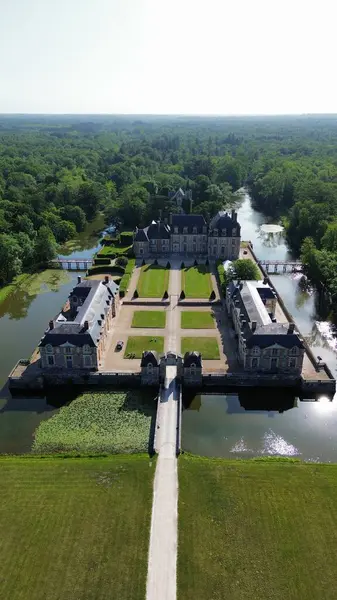 Drone Photo Castle Ferte Saint Aubin France Europe — Stock Photo, Image