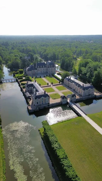Drohnenfotos Schloss Ferte Saint Aubin Chateau Ferte Saint Aubin Frankreich — Stockfoto