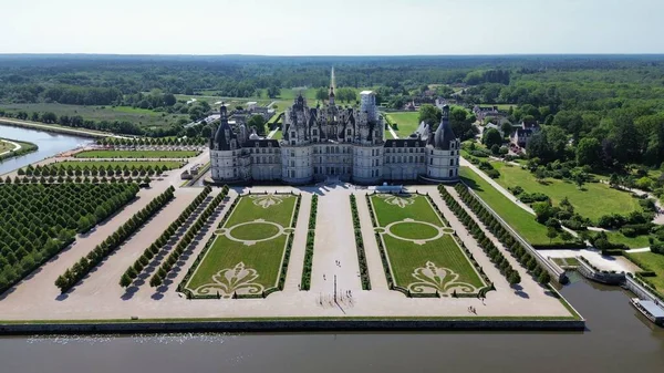 Drone Foto Castelo Chambord Chateau Chambord França Europa — Fotografia de Stock
