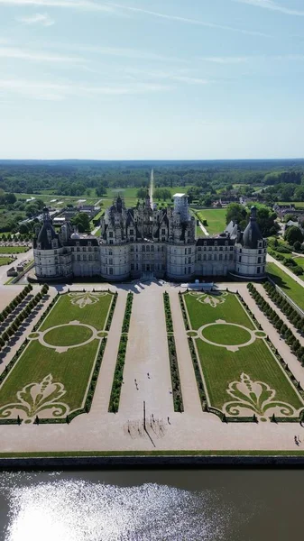 Drone Photo Chambord Castle Chateau Chambord France Europe — Stock Photo, Image