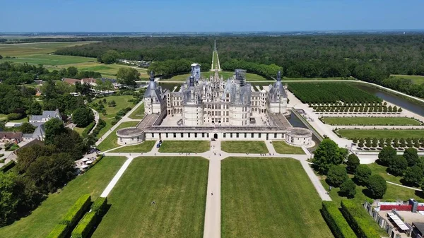 Drone Photo Chambord Castle Chateau Chambord France Europe — Stock Photo, Image