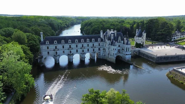 Drone Photo Chenonceau Castle Chateau Chenonceau Francie Evropa — Stock fotografie