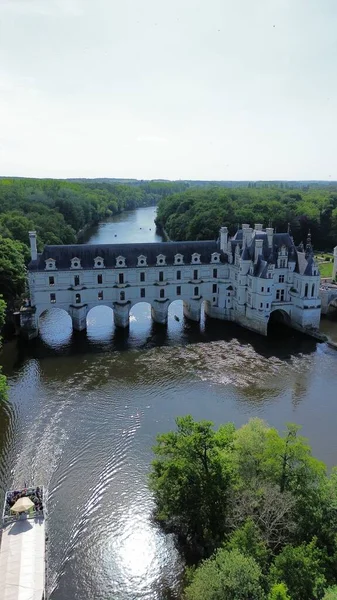 Drone Photo Chenonceau Castle Chateau Chenonceau France Europe — Stock Photo, Image