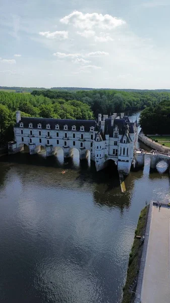 Dronă Photo Chenau Castel Chateau Chenau France European — Fotografie, imagine de stoc