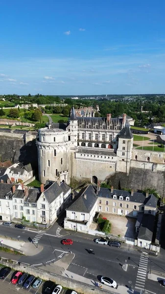 Drohnenfotos Schloss Amboise Chateau Royal Amboise Frankreich Europa — Stockfoto