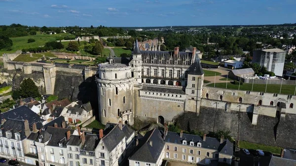 Фото Беспилотника Amboise Castle Замок Королевский Амбуаз Франция Европа — стоковое фото