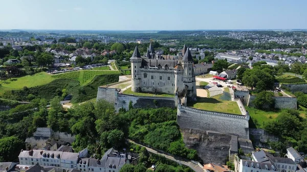 Drohnenfotos Schloss Saumur Chateau Saumur Frankreich Europa — Stockfoto