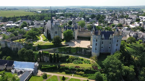 Drone Foto Montreuil Bellay Castle Chateau Montreuil Bellay Francia Europa — Foto Stock