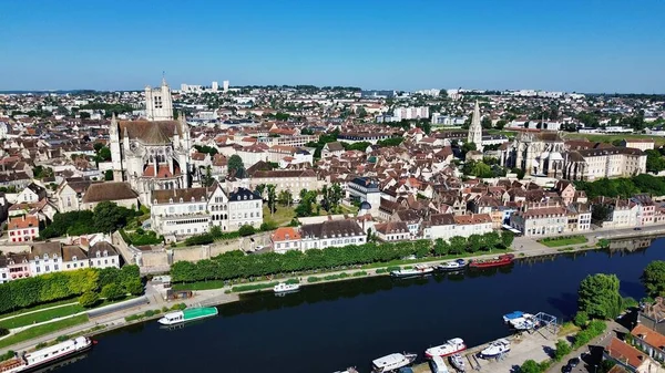 Drone Foto Auxerre França Europa — Fotografia de Stock