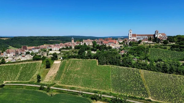 Drone Foto Vezelay França Europa — Fotografia de Stock
