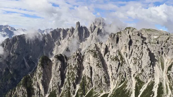Drone Photo Tre Cime Lavaredo Dolomites Italy Europe — Stock Photo, Image