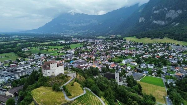 Drone Foto Gutenberg Castillo Liechtenstein Europe — Foto de Stock