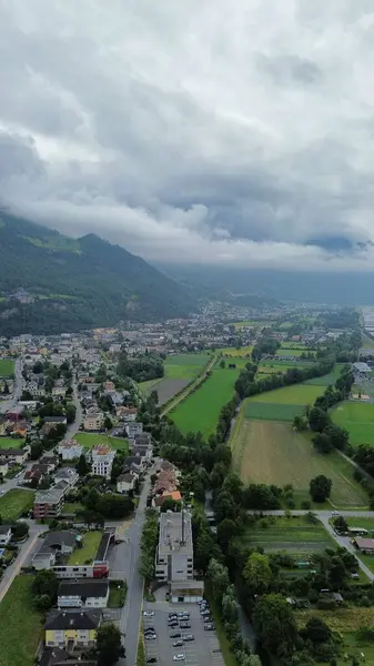 Nsansız Hava Aracı Fotoğrafı Lihtenştayn Avrupa — Stok fotoğraf