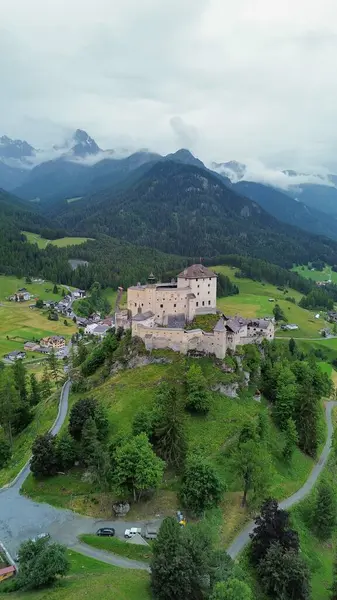 Drone Photo Tarasp Castle Schloss Tarasp Switzerland Europe — Stock Photo, Image