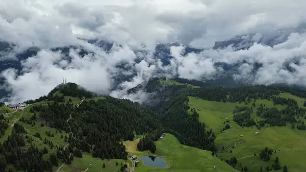Drone Foto Alpe Siusi Dolomieten Italië Europa — Stockfoto