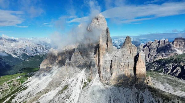 Drohne Photo Tre Cime Lavaredo Dolomites Italien Europa — Stockfoto