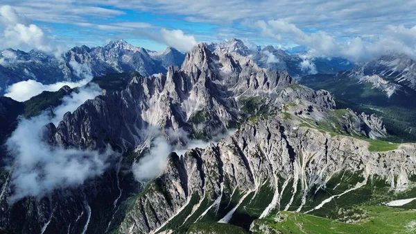 Drone Photo Tre Cime Lavaredo Dolomites Italie Europa — Stockfoto