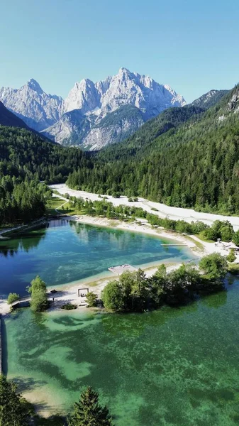 Drönare Foto Jasna Lake Jezero Jasna Slovenien Europa — Stockfoto