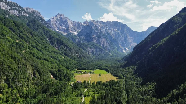 Drohnenfotos Logarska Valley Logarska Dolina Slowenien Europa — Stockfoto
