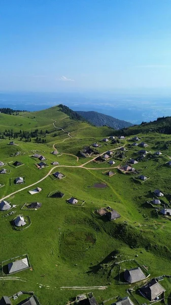 Drone Photo Velika Planina Slovenia Europe — Stock Photo, Image