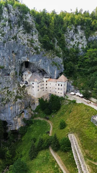 Drone Foto Castello Predjama Predjamski Grad Slovenia Europe — Foto Stock