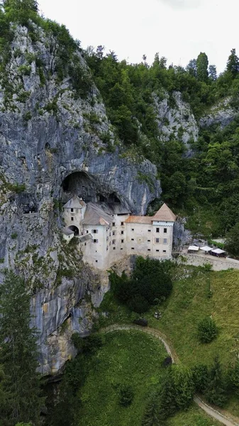 Drone Photo Château Predjama Predjamski Grad Slovénie Europe — Photo