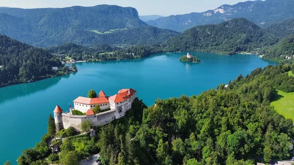 Drone Photo Lac Saigné Blejsko Jezero Slovenia Europe — Photo