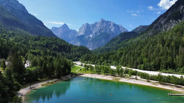 Drönare Foto Jasna Lake Jezero Jasna Slovenien Europa — Stockfoto