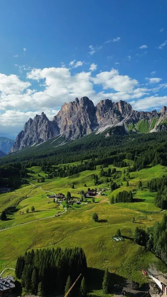 Dron Zdjęcie Cortina Ampezzo Dolomites Italiy Europe — Zdjęcie stockowe