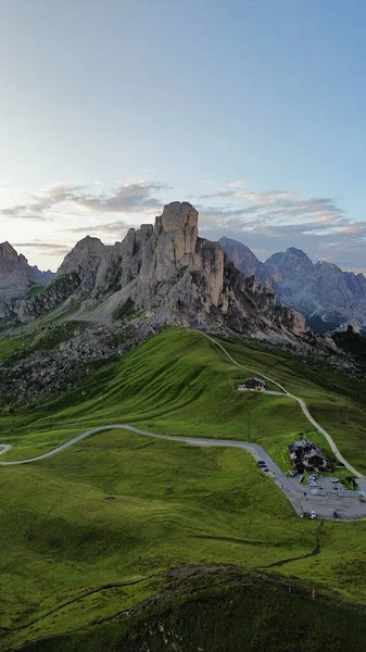 Drone Foto Giau Pass Passo Giau Dolomites Italyan Europe — Stok fotoğraf