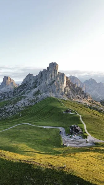 Drone Foto Giau Pass Passo Giau Dolomieten Italië Europa — Stockfoto