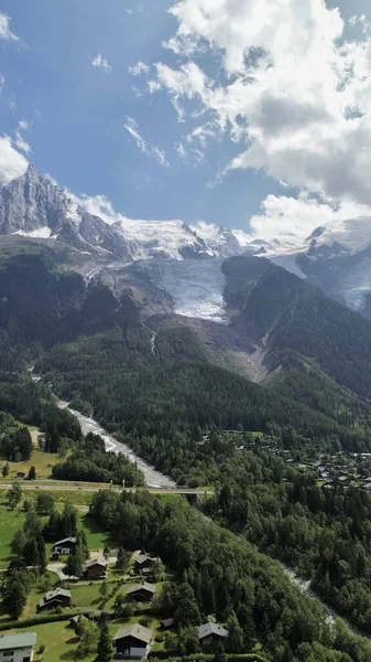 Drone Photo Mont Blanc French Alps Chamonix France Europe — Stock Photo, Image