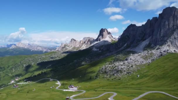 Dron Video Giau Pass Passo Giau Dolomites Ιταλία Ευρώπη — Αρχείο Βίντεο